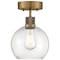Access Lighting Port Nine Burgundy, Burgundy LED SemiFlush, Antique Brushed Brass Finish, Clear Glass 63148LEDDLP-ABB/CLR - alternate 6